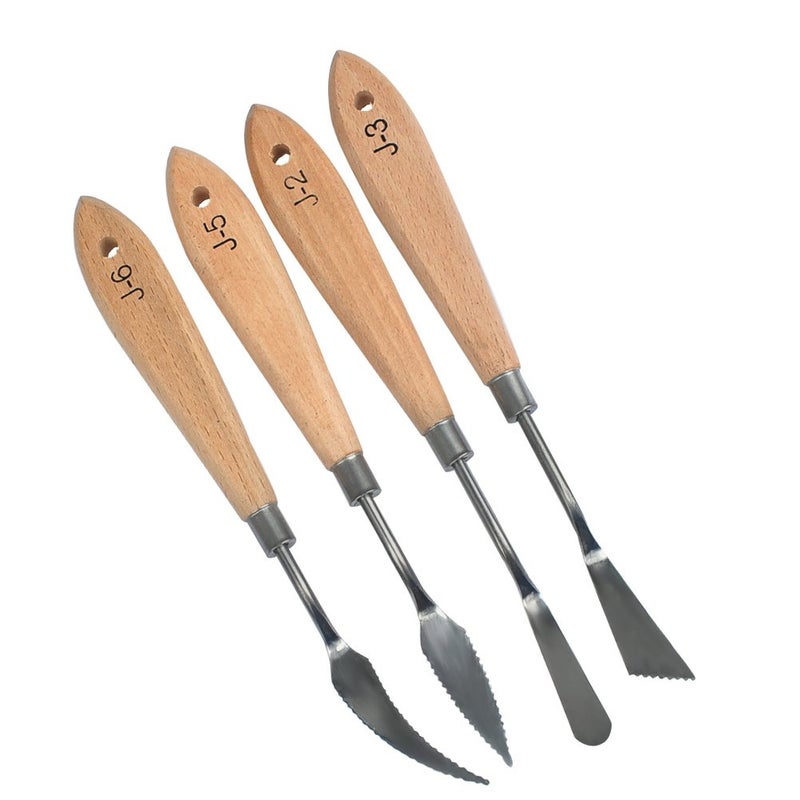 FOCCTS 13 Pcs Palette Knife Set, Stainless Steel Spatula Knives, Wooden Handle Painting Pallet Knife Set for Oil, Acrylic Mixing, 13 Distinctive Blade Shapes - Image 5